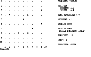 Startrek atari screenshot